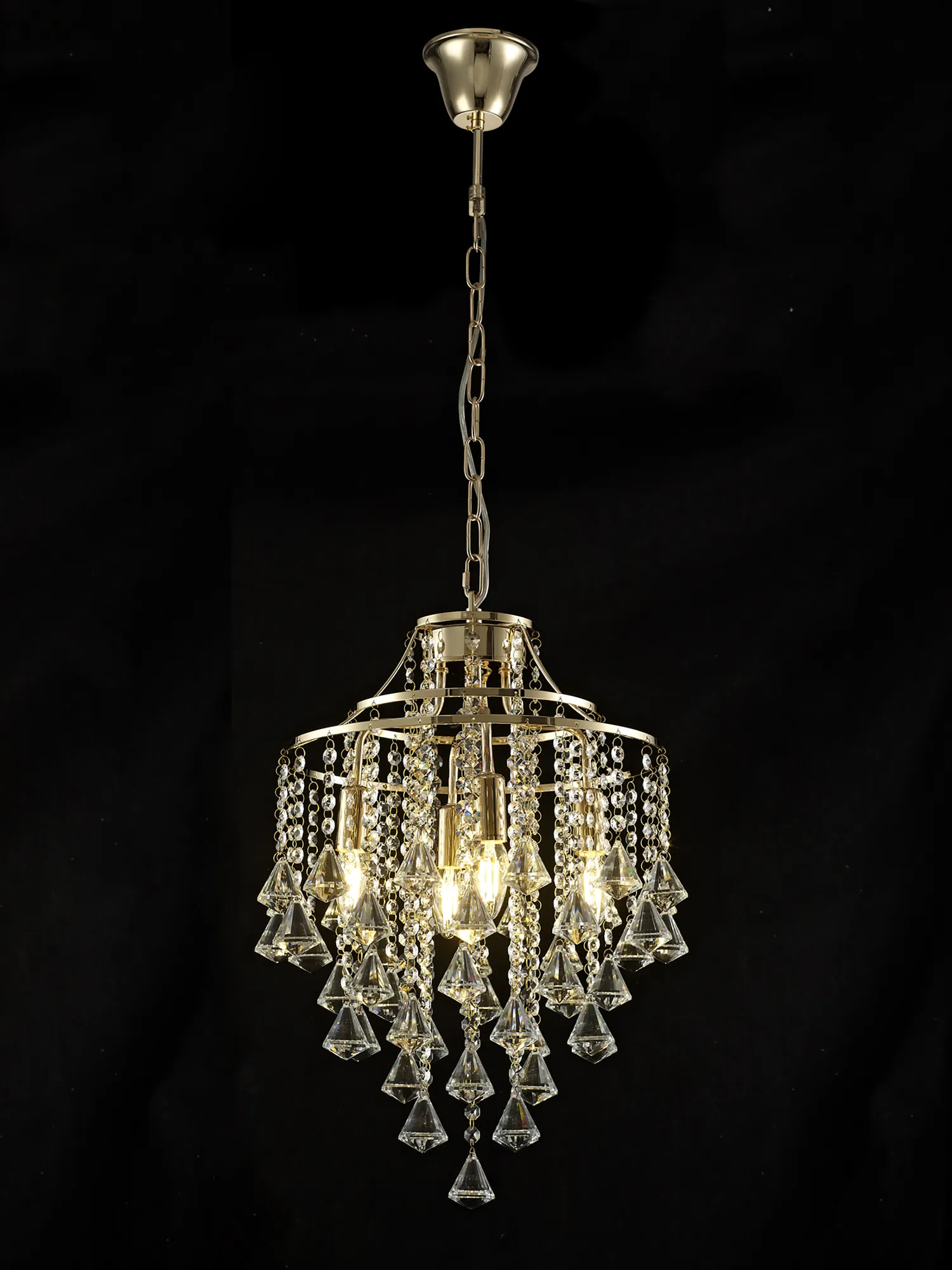 IL32771  Inina Crystal Pendant 4 Light French Gold